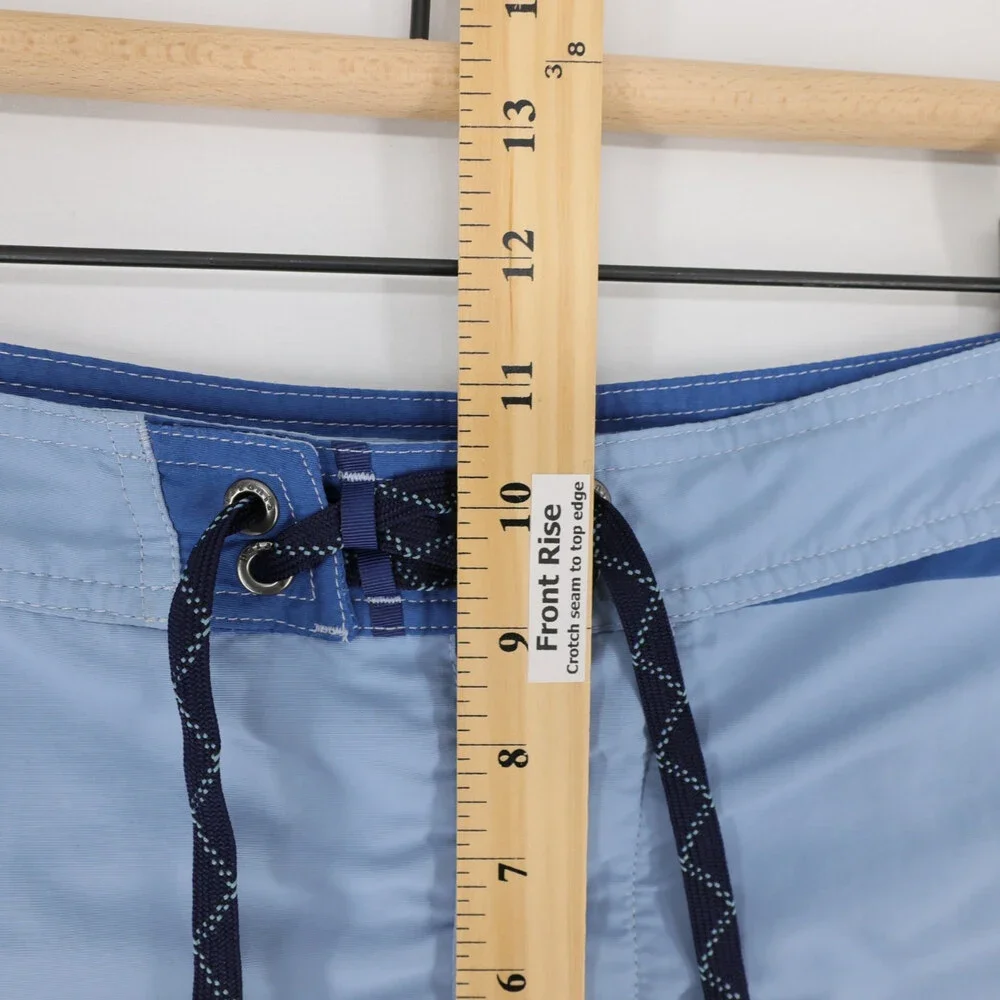 Patagonia Minimalist Wavefarer Board Shorts Mens 31 Blue Striped Swim Trunks